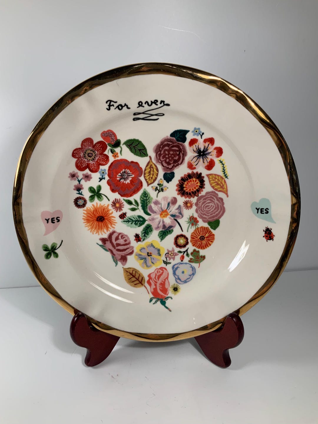 Anthropologie Nathalie Lete Forever Yes Lady Wedding Plate
