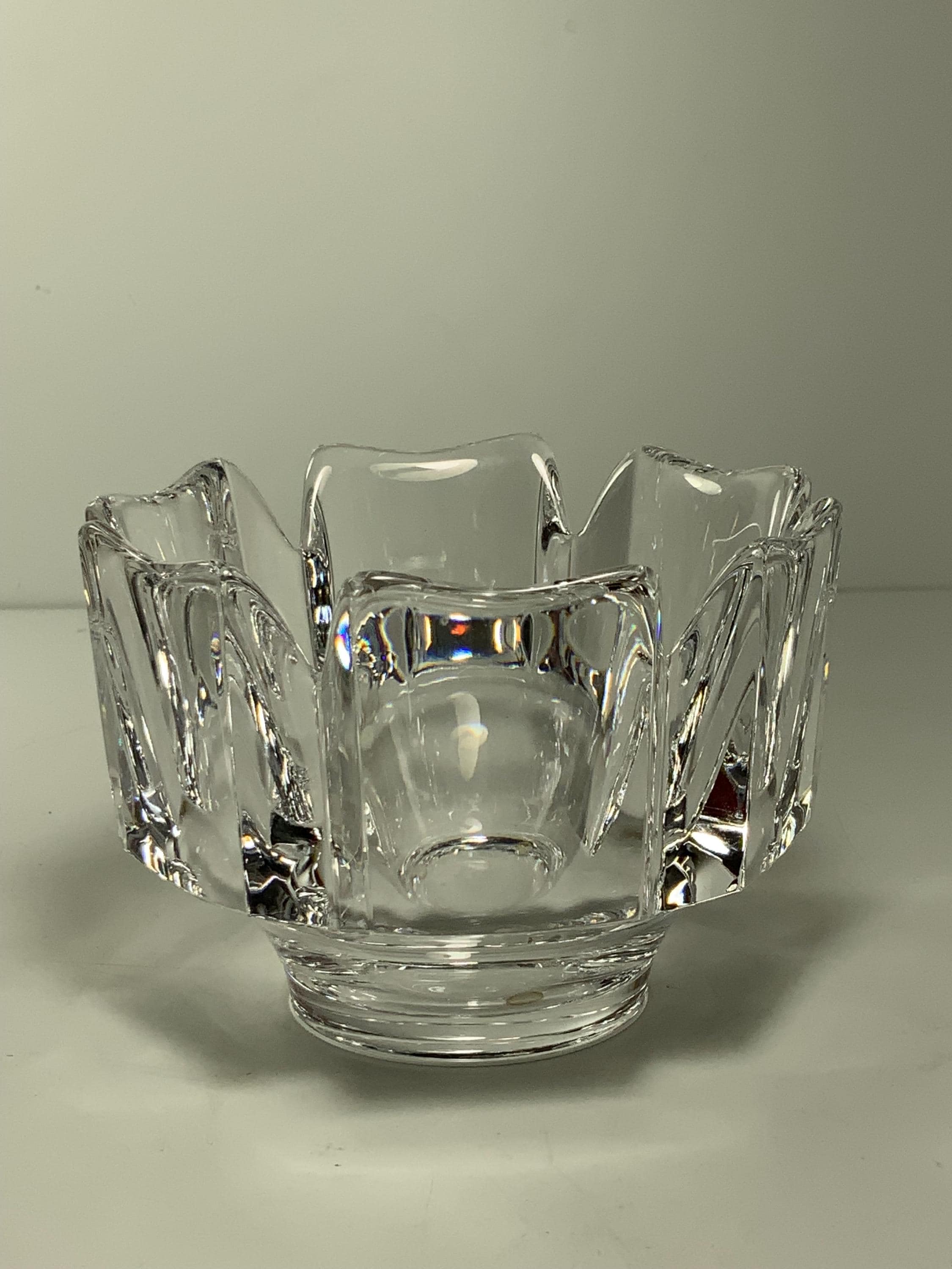 オレフォスクリスタルボウル 2個セット 1970年代 ガラス製花型ボウル オレフォスクリスタルボウル 2個セット 1970年代 ガラス製花型ボウル