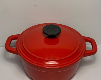 Vintage Martha Stewart Heavy Red Cast Iron Pan & Lid 11 In. - Etsy
