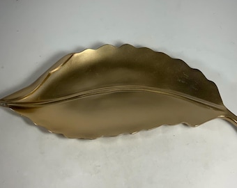 Anthropologie Brass Banana Leaf Trinket Plate 13 in.