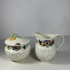 Belleek Millennium Enchanted Garden Sugar & Creamer