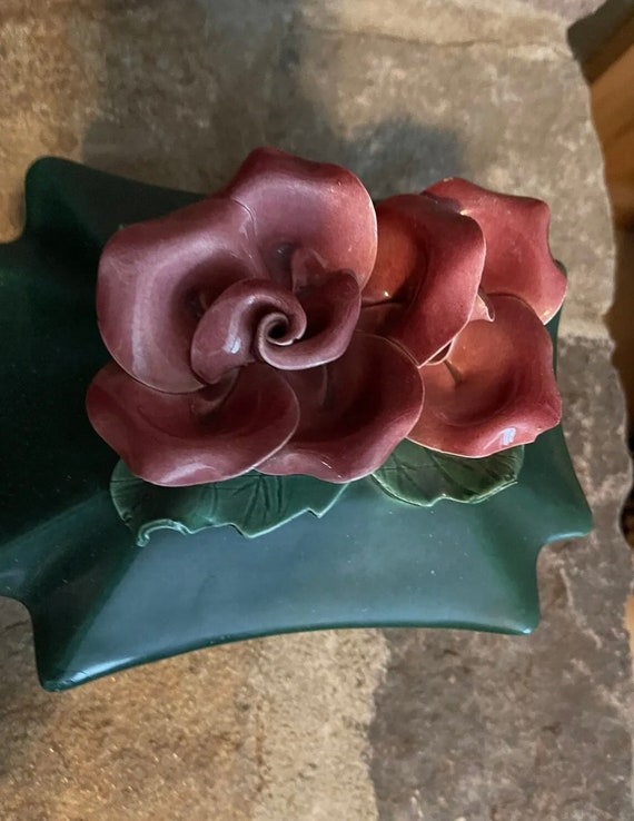 Vintage Ceramic California Pottery Handmade Rose … - image 5