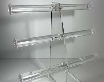 Exhibidor de pulseras acrílico de 3 niveles de 11 pulgadas.