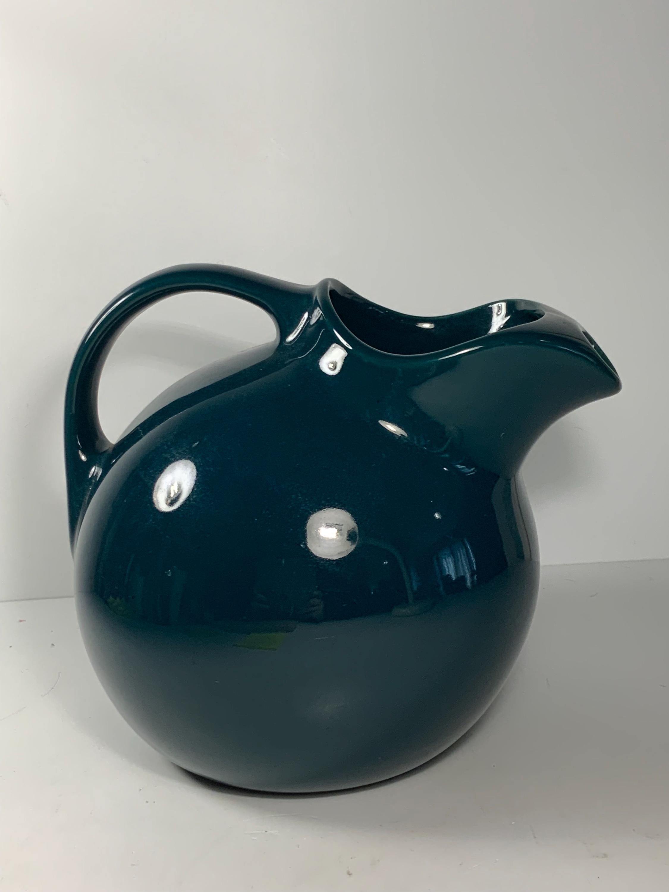 Vintage Hall Deep Spruce Green Ice Lipped Ball Pitcher 8 in.