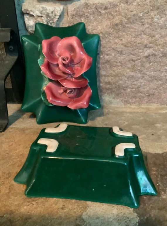 Vintage Ceramic California Pottery Handmade Rose … - image 2