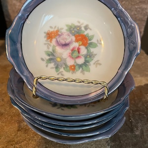 Set mit 6 Vintage Art Deco kleinen japanischen Lusterware Porzellanschalen