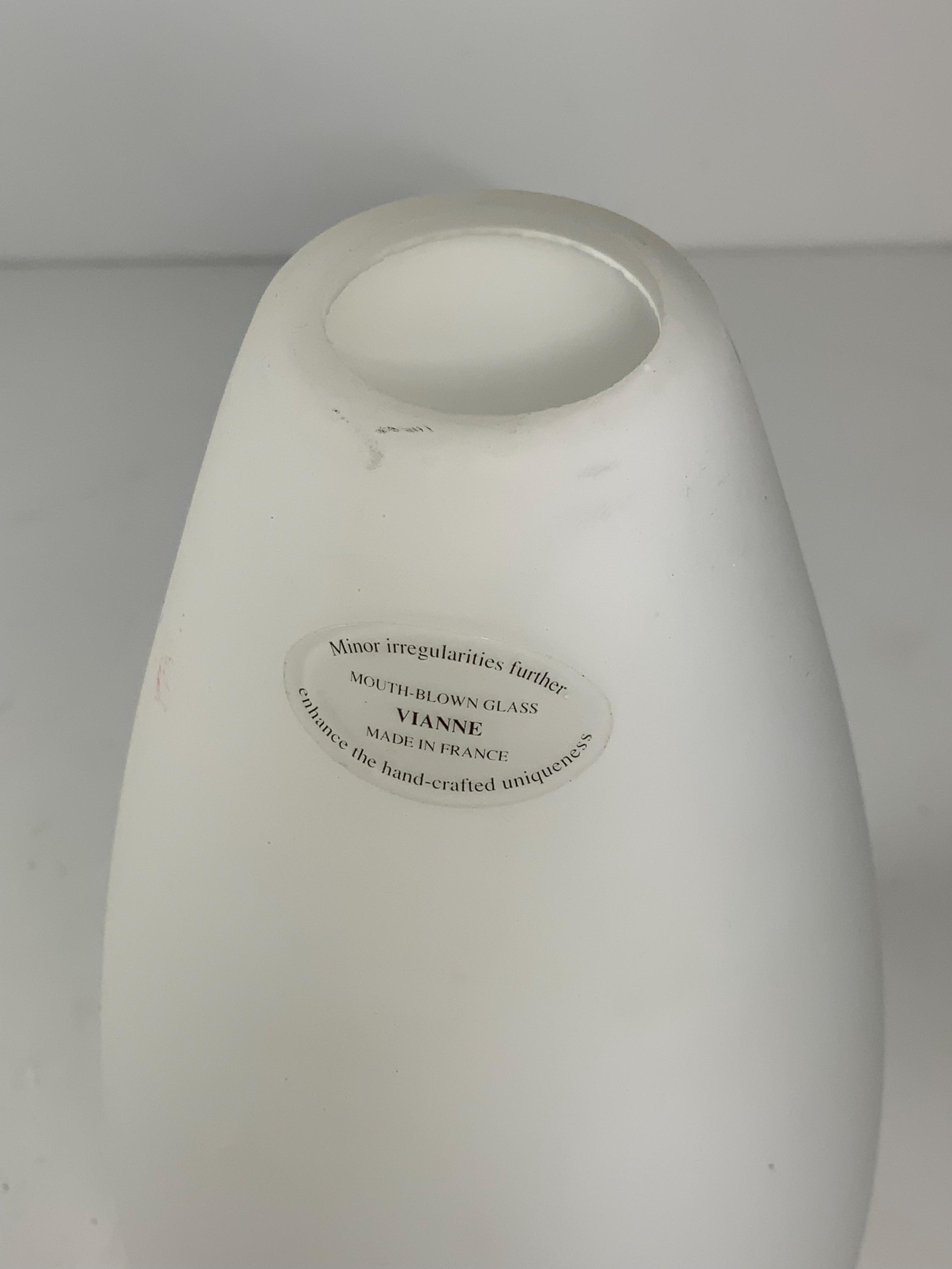 Vintage Vianne 7 Inch Frosted White Mouth Blown Glass Lamp Shade 