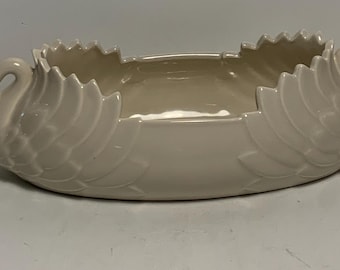 RARO vaso vintage Royal Haeger 7125 White Swan con doppio manico, 12 pollici.