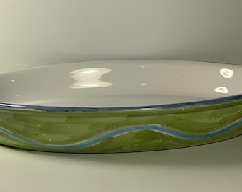 Caleca Caleca Pink Garland Hand Painted Casserole Pot With Cover-made in Italy ...