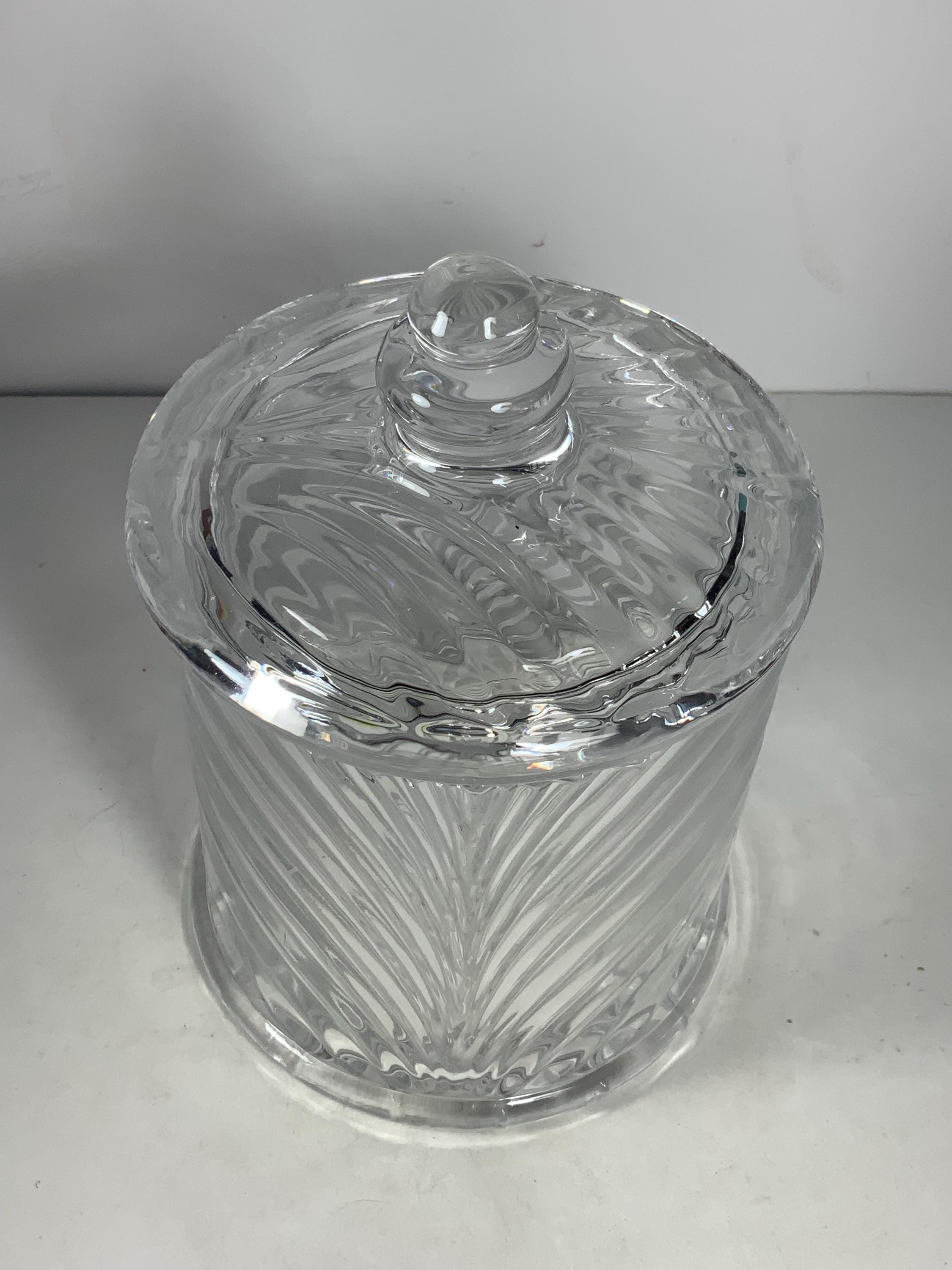 ヴィンテージ クリスタル 渦巻き クッキー/ビスケット ジャー 蓋付き 9