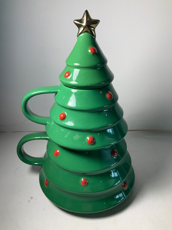 Hallmark christmas tree stacked mug set Clearance