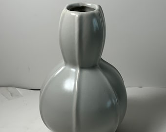Vintage MCM Gray Gourd Bud Vase 5 in.