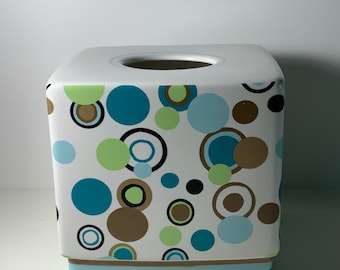 Vintage Wamsutta Ceramic Tissue Box Cover 6 in.