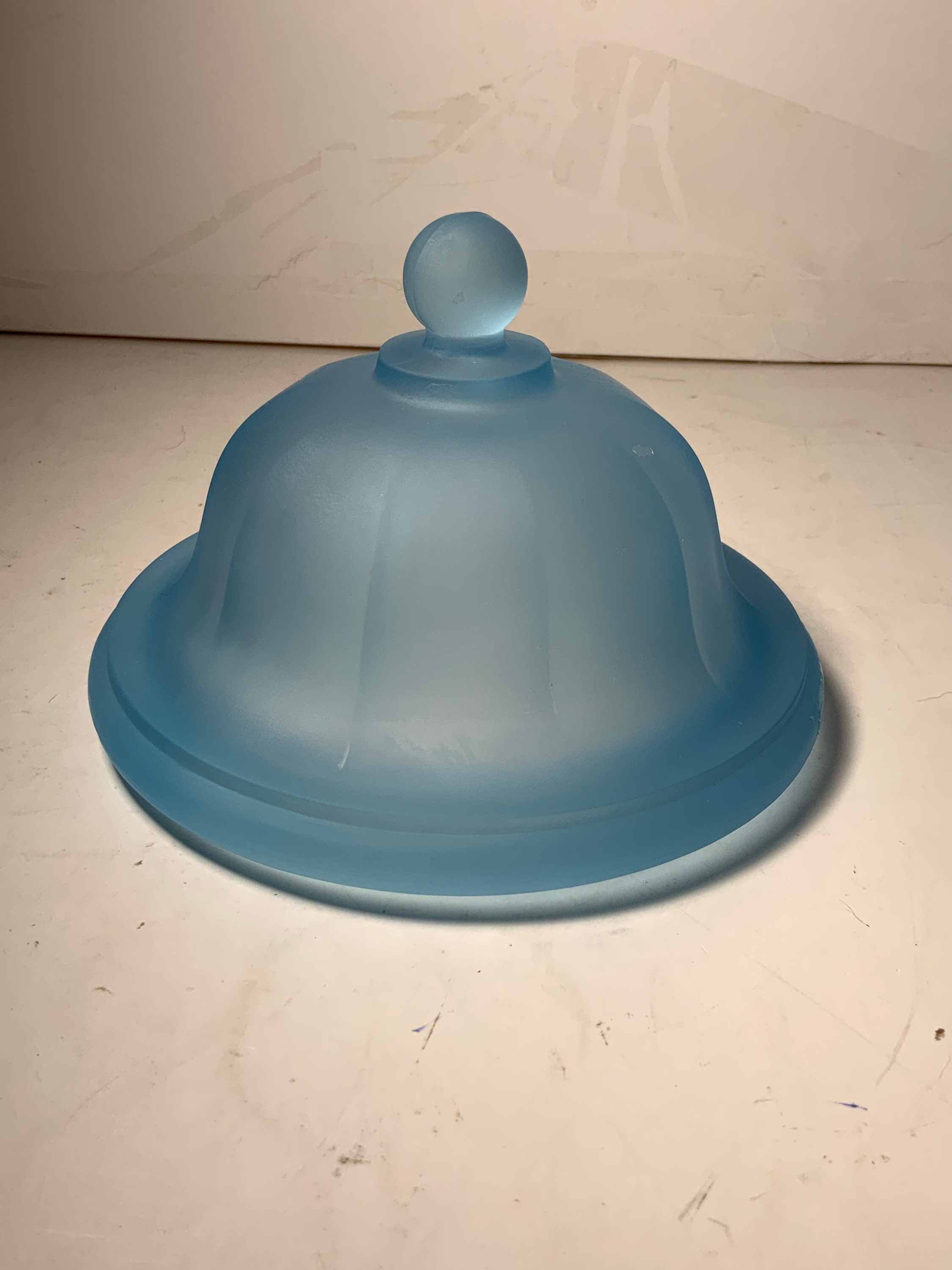 Vintage Indiana Glass Blue Satin Glass Frosted Apothecary Jar Etsy