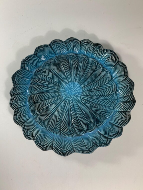 John Derian 製 Target 用 セラミック ターコイズ フェザー サラダ