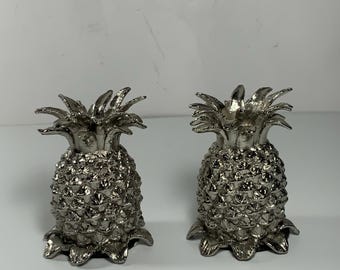 Lot De 2 Bougeoirs En Verre Vintage - Motif Ananas - Décoration Intérieure Rétro