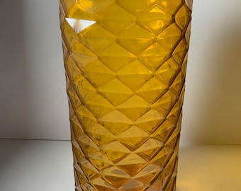 Anthropologie Textured Gold Glass Bottle Neck Vase 12.5 in.