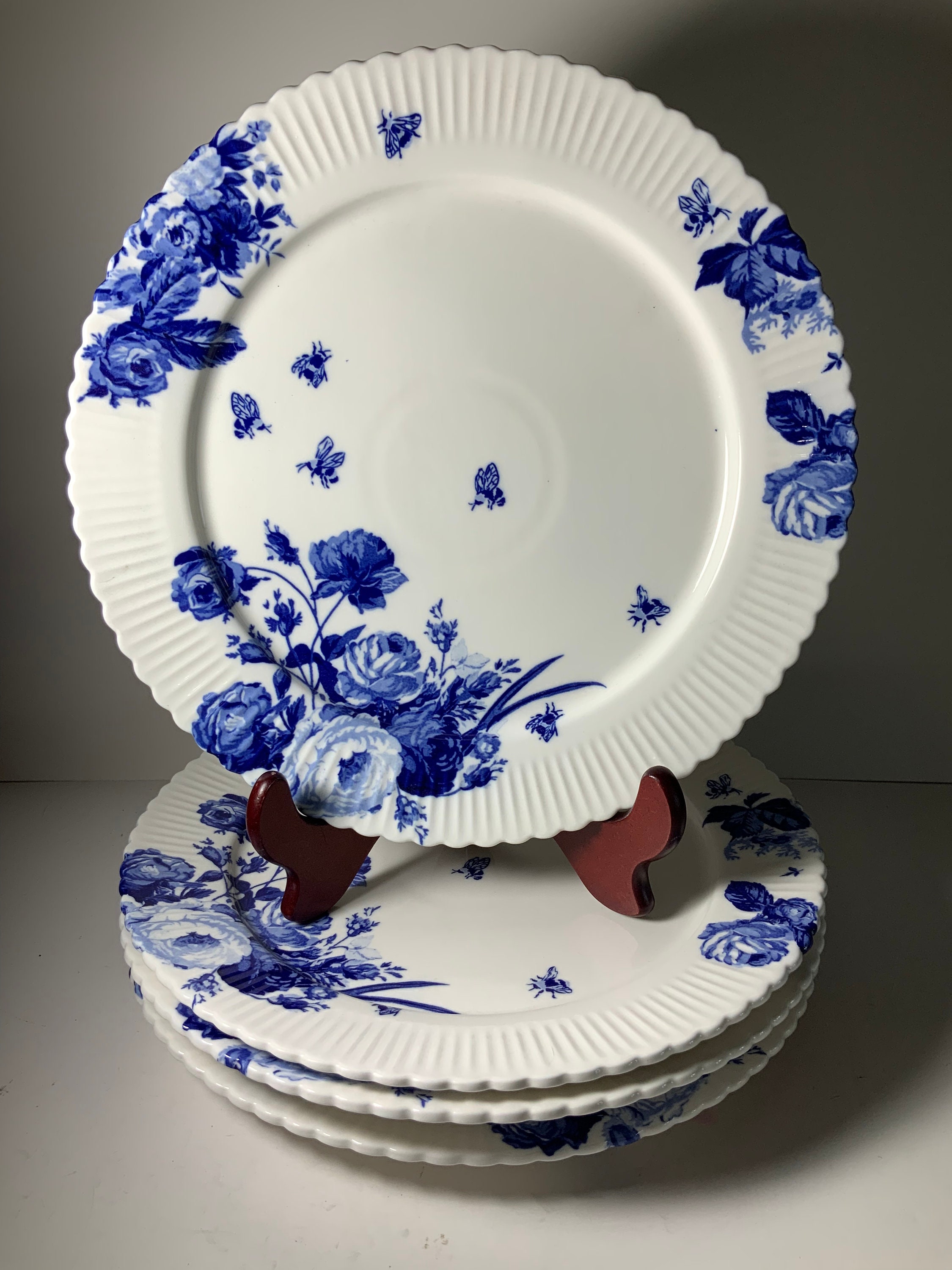 【レア】Villeroy&Boch ベネディクト エレファントファミリー Anthropologie Abi Delft Set of 4 Porcelain Dinner Plates 11 In. - Etsy