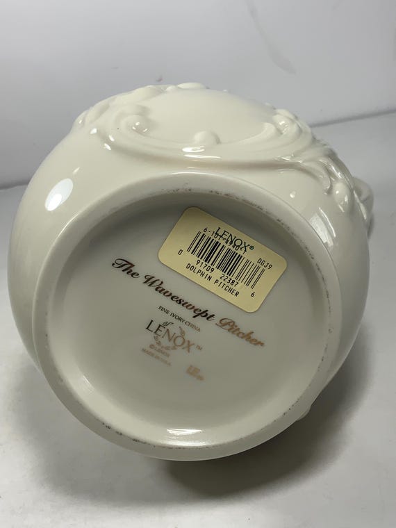 Rare Vintage Lenox 1999 the Waveswept Dolphin Porcelain Pitcher 10