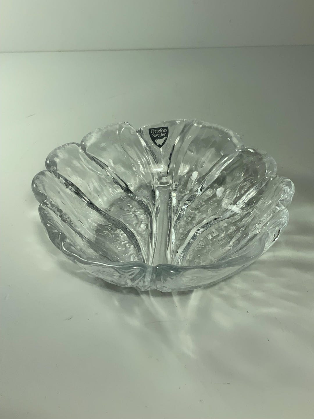 Orrefors Sweden Crystal Leaf Candy Dish 5.5 In. - Etsy