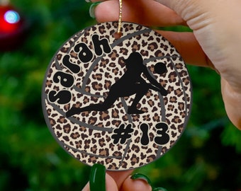 Customized Volleyball Ornament For Christmas, Volleyball Player Christmas Gift, Retro Volleyball Christmas Ornament