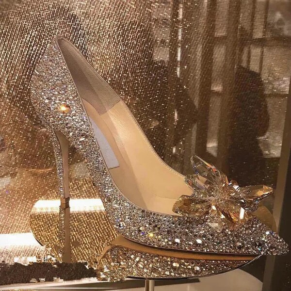 champagne chunky heels