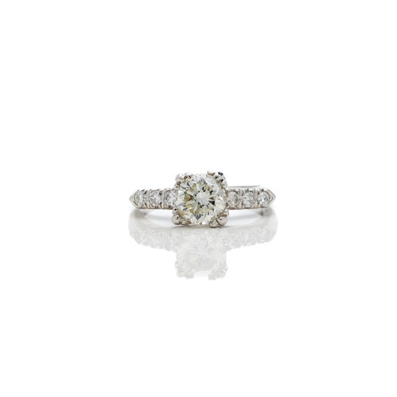 Antique Art Deco Platinum Diamond Engagement Ring