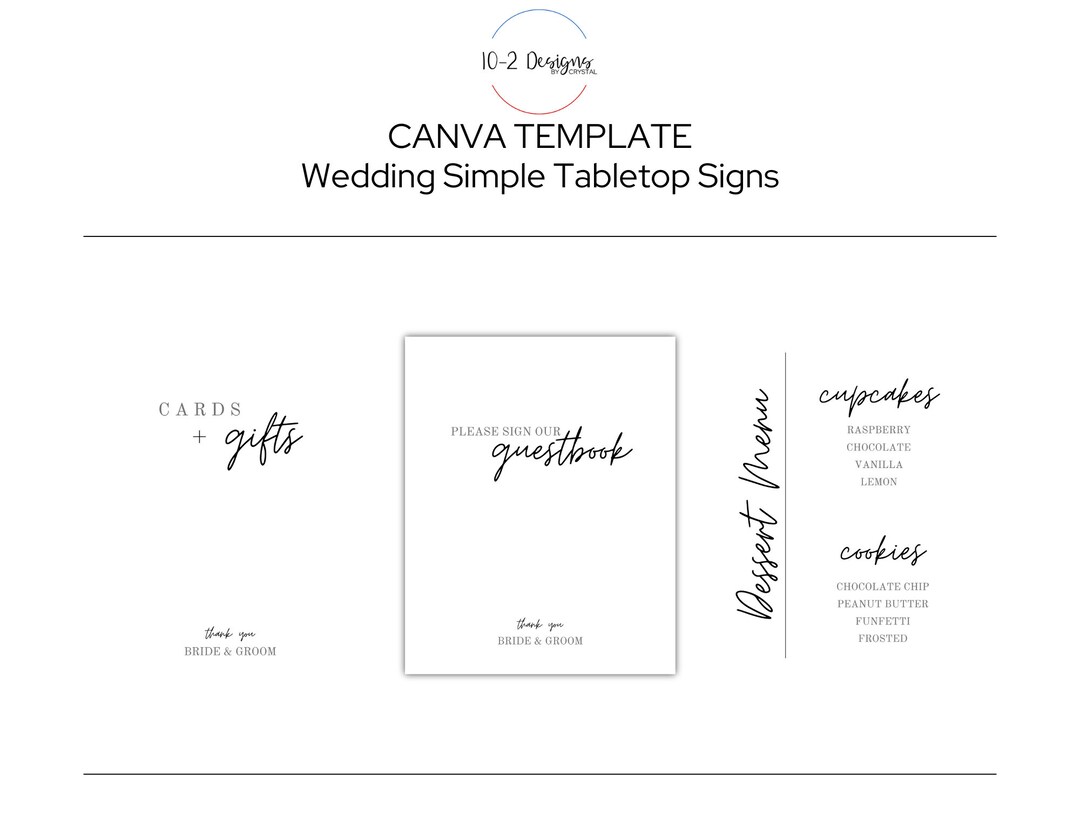 Wedding Tabletop Signage Bundle Etsy
