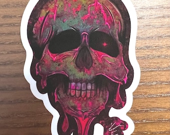 Bloody Skull Sticker - Waterproof Die Cut Sticker