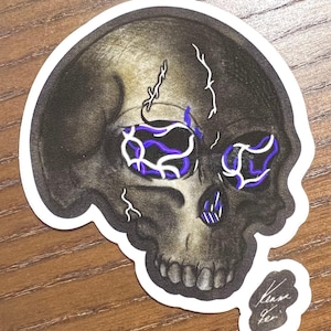 Neon Skull Sticker