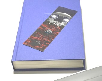 Gothic Skull & Roses Blood Water Bookmark - Dark Academia Reading Accessory