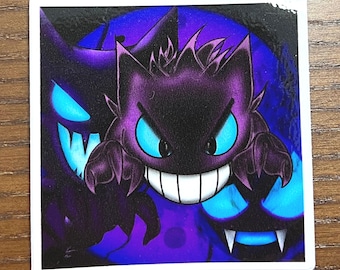 Unique Gengar Evolution Sticker - Waterproof Vinyl Glossy Decal