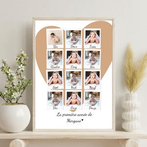 Affiche évolution bébé souvenir de la première année