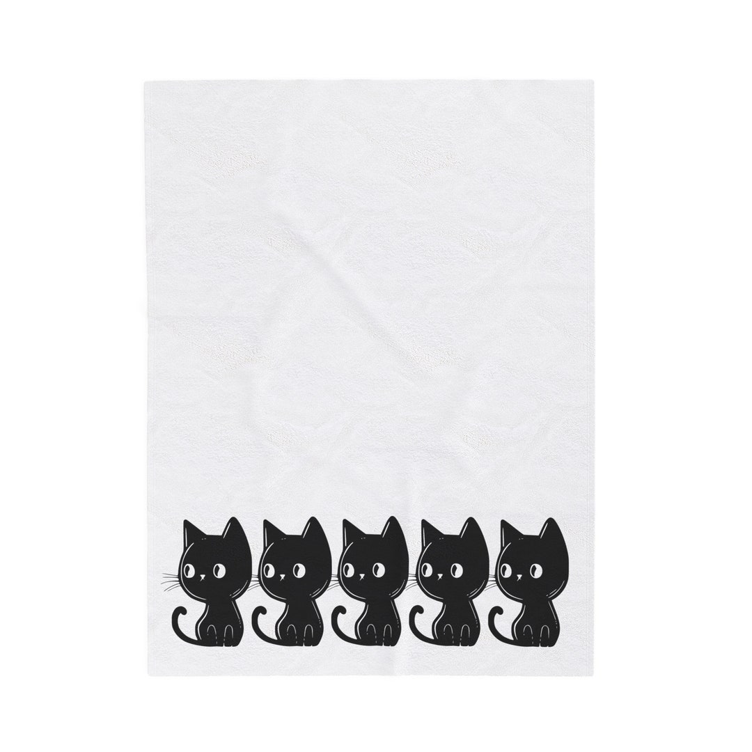 Cat Blanket Black Cat Blanket Black Cat Blanket Gift Cat Etsy