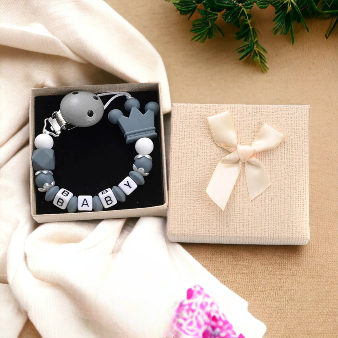 Custom Name Binky Clip Unique Baby Shower Gift for Boy or Etsy