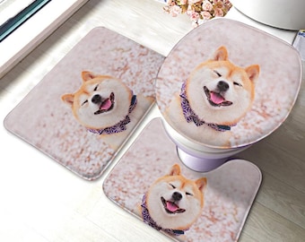 Juego de alfombras de baño con foto personalizada, 3 piezas, antideslizantes