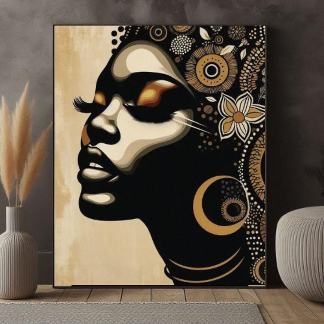 Afrocentric Black Woman Portrait Art Print | Empowering Wall Decor - Etsy
