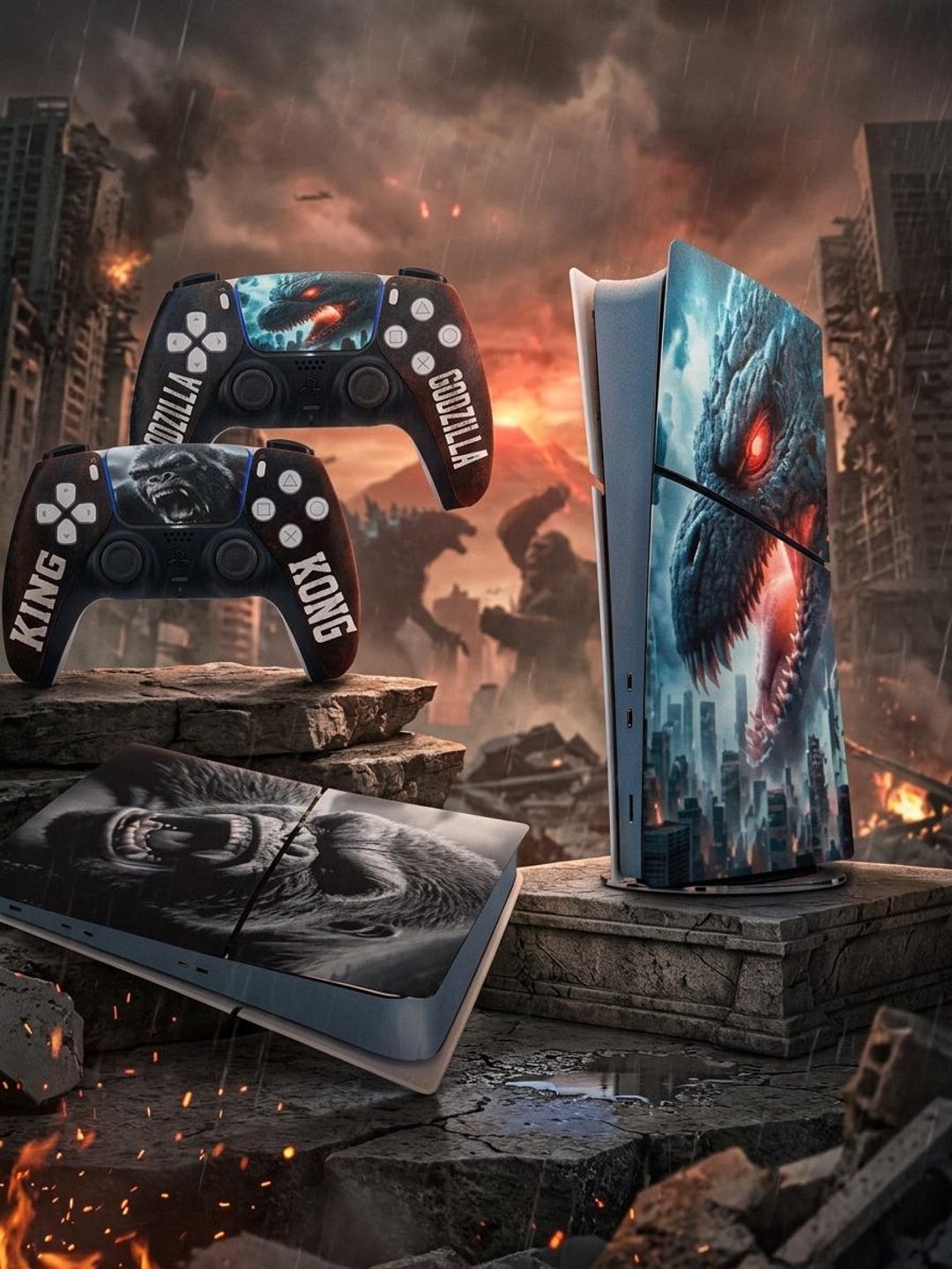 King Kong Vs Godzilla Sticker for PS5 Slim / Controller (digital ...