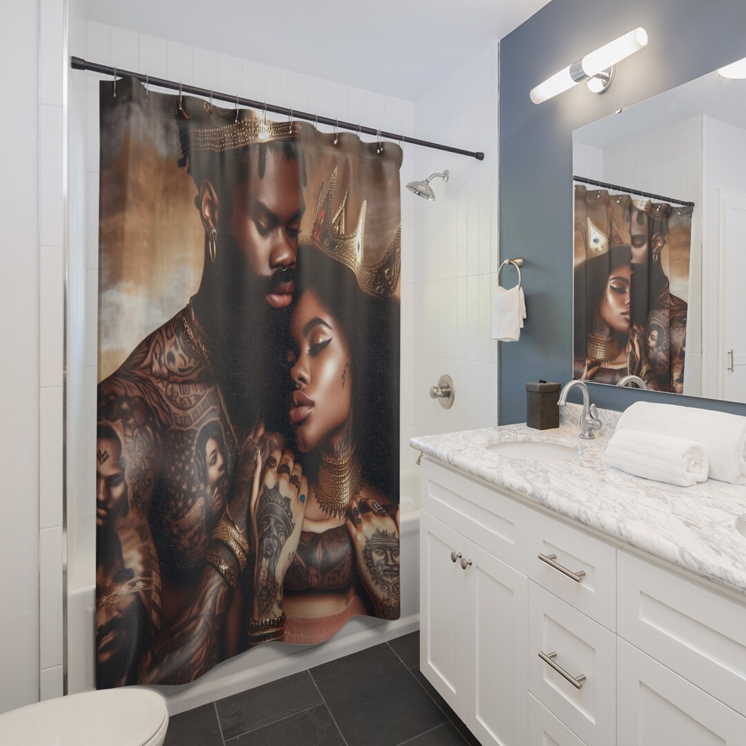 Melanin King and Queen Shower Curtains Etsy
