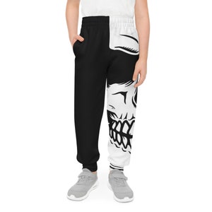 Youth Black and White  Skull Joggers/ Boys Joggers