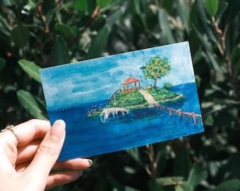 Hand Painted Ponyo Flood Watercolor Print