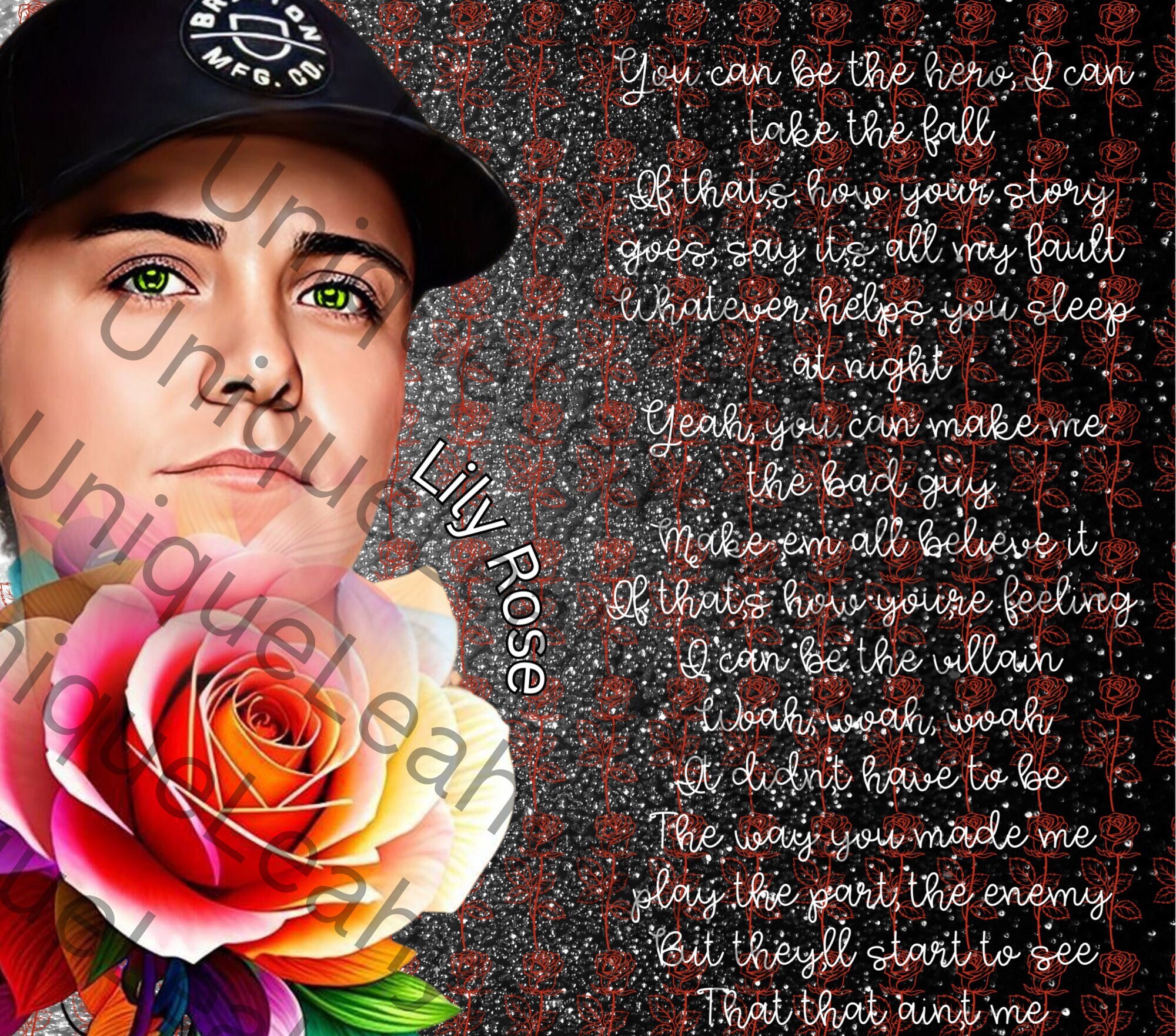 Lily Rosevillain 20 Oz Tumbler Wrap Etsy