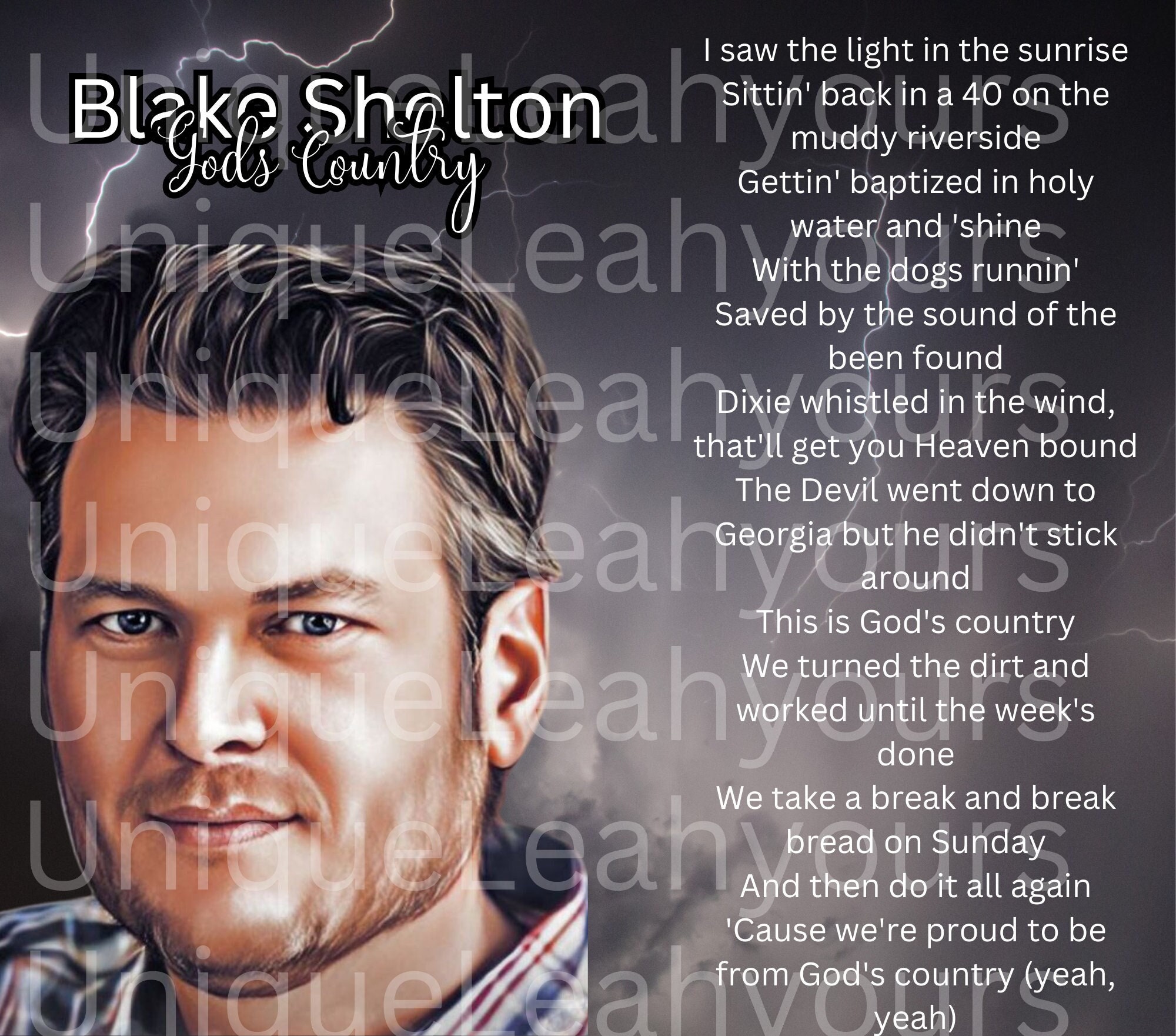 Blake Shelton Gods Country 20 Oz Tumbler Wrap - Etsy