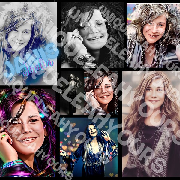 Janis Joplin collage 20 oz tumbler wrap