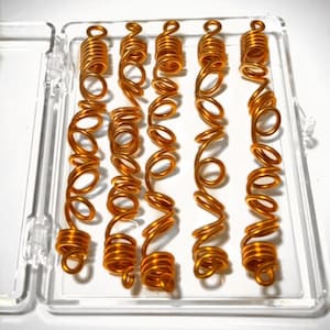 Set regalo gioielli in rame Loc 5pc Freestyle, (trecce torsioni) Cristalli gioielli Coil Loc, Loc spessi, Loc sottili, Gioielli treccia, di proprietà nera