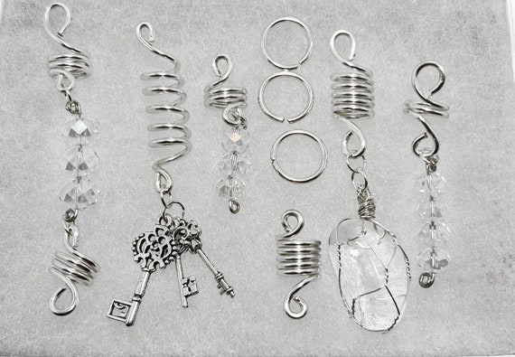 Silver Loc Jewelry Gift Set 9pcs Freestyle, (braids) Coil Loc
