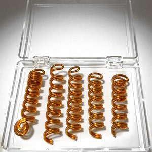 Set regalo gioielli in rame Loc 5pc Freestyle, (trecce torsioni) Cristalli gioielli Coil Loc, Loc spessi, Loc sottili, Gioielli treccia, di proprietà nera