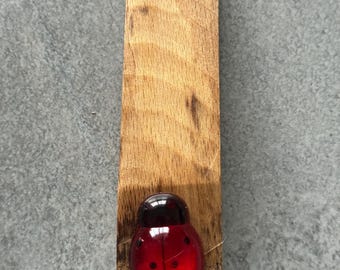 Handmade Wooden Door Stopper: Ladybug Ornament, Set of 2