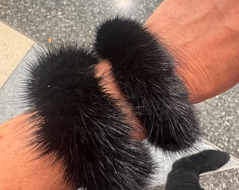 Mink Furry Scrunchy, 2er-Pack! Tolles Geschenk für jede Gelegenheit !