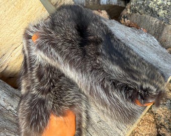 Handcrafted 100% Natural Beaver Fur Mittens with MINK  lining -Unisex